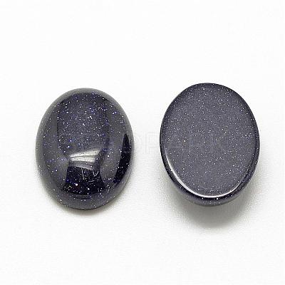 Synthetic Blue Goldstone Cabochons G-R415-14x10-34-1