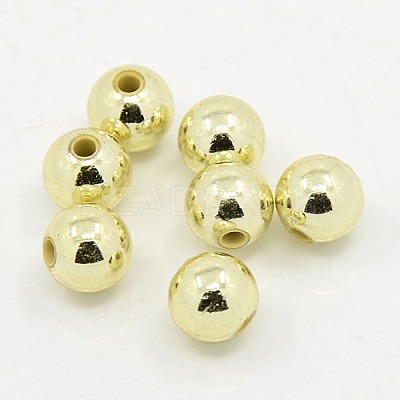 Plating Plastic Acrylic Round Beads PACR-L003-5mm-LG-1