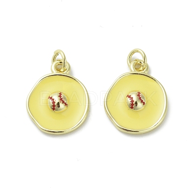 Brass Enamel Pendants KK-D384-01G-03-1
