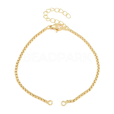 Brass Box Chain Bracelet Making KK-CBADBBF-01G-1