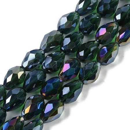 Transparent Electroplate Glass Beads Strands EGLA-N013-T6mm-B15-1