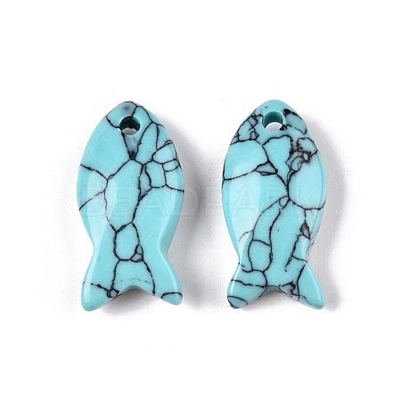 Synthetic Turquoise Pendants X-G-N342-106K-1
