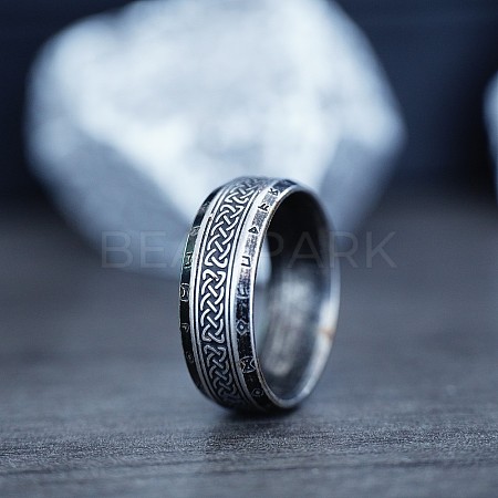 Viking Style Retro 304 Stainless Steel Finger Rings FS-WG40F7A-01-1