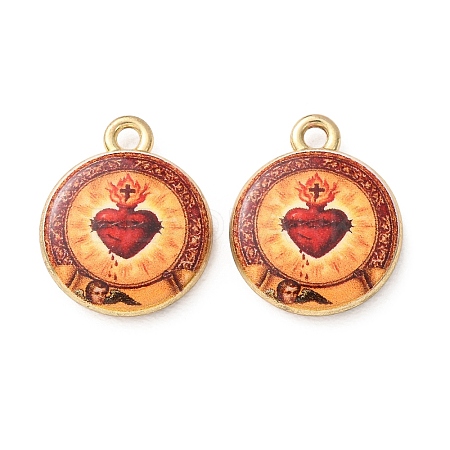 Alloy Printed Pendants AL-CBA7256-18B-G-1