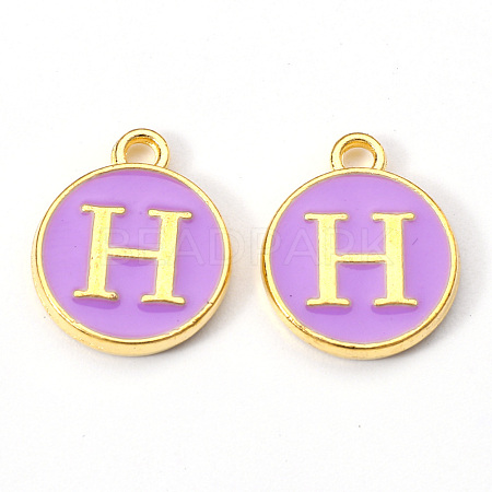 Golden Plated Alloy Enamel Charms ENAM-S118-10H-1