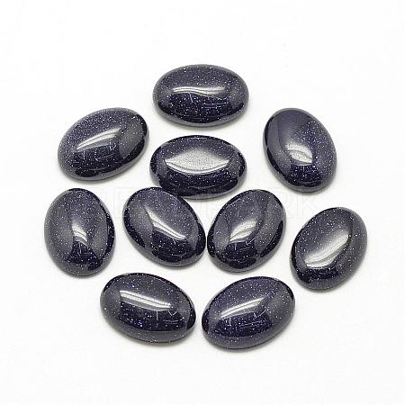 Synthetic Blue Goldstone Cabochons G-R415-14x10-34-1
