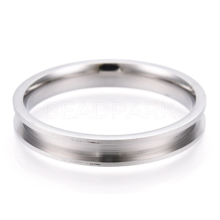 201 Stainless Steel Grooved Finger Ring Settings RJEW-TAC0017-4mm-06A-1