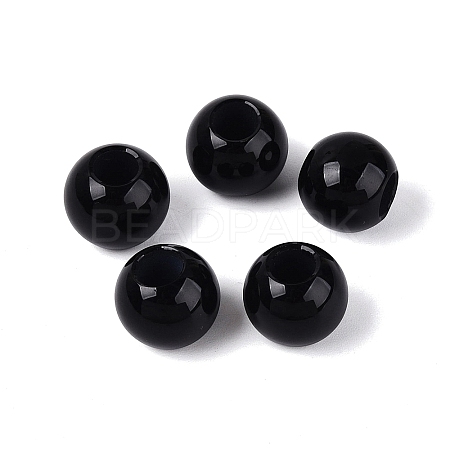 Natural Black Onyx European Beads G-Q602-09A-12-1