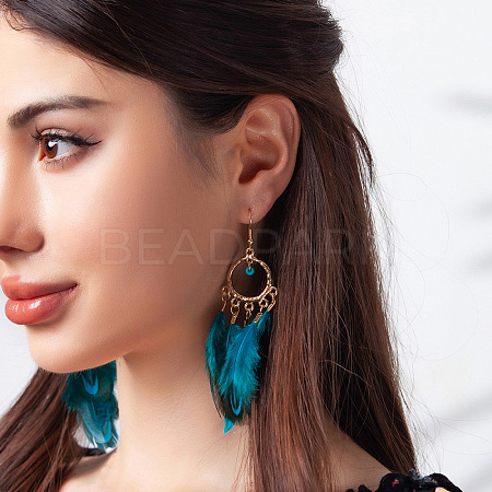 Alloy Feather Chandelier Earrings FS-WGC79E4-02-1