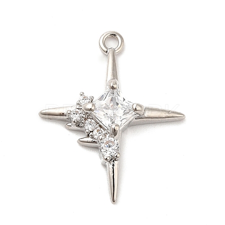 Brass Micro Pave Cubic Zirconia Pendants KK-Q772-04P-1