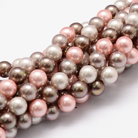 Shell Pearl Bead Strands BSHE-L017-15-1