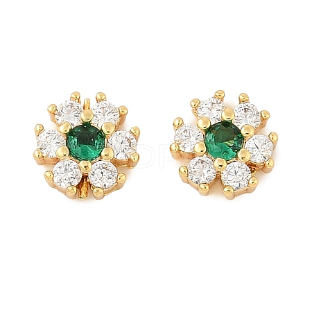 Brass Micro Pave Cubic Zirconia Beads KK-U056-16G-01-1
