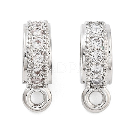 Rack Plating Brass Micro Pave Cubic Zirconia Tube Bails KK-Z052-01P-1