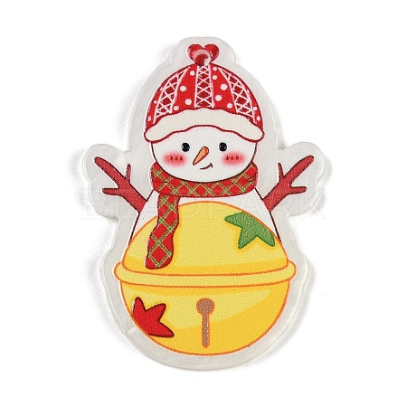 Christmas Theme Opaque Printed Acrylic Pendants SACR-S035-01F-1