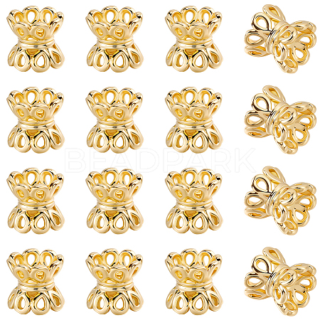 40Pcs Brass Double Bead Caps KK-BBC0022-79-1