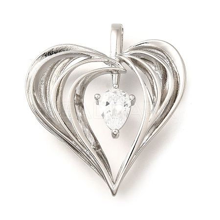 Brass Micro Pave Cubic Zirconia Pendants KK-B128-03P-1