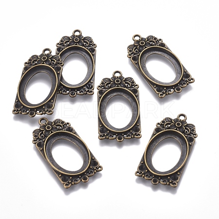 Tibetan Style Alloy Pendant Cabochon Settings PALLOY-I173-30AB-1