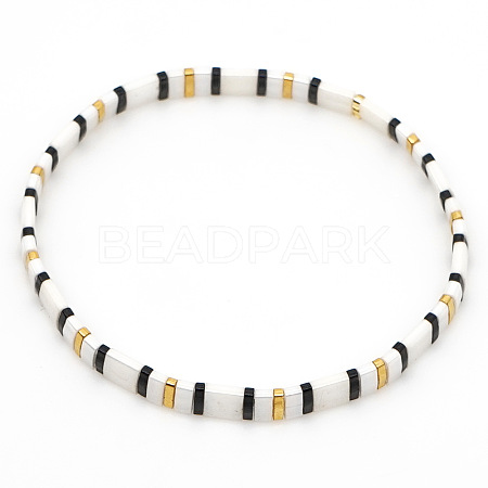 Bohemian Glass Seed Beaded Stretch Bracelets JM4508-33-1
