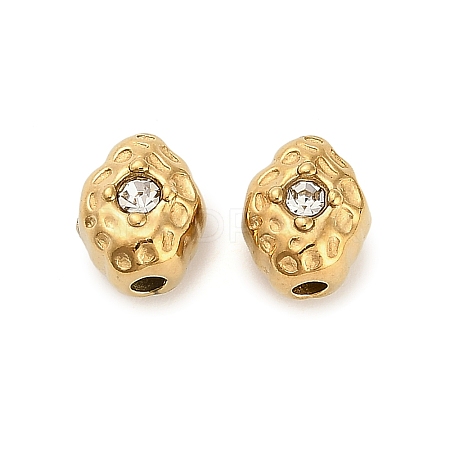 304 Stainless Steel Rhinestone Bead STAS-U047-08G-1