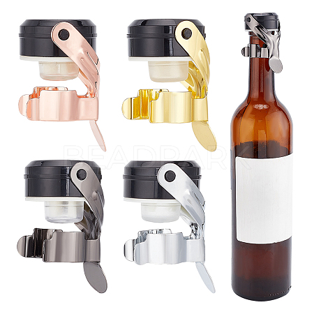 BENECREAT 4Pcs 4 Colors Steel Wine Bottle Stoppers FIND-BC0004-71-1