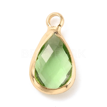 Faceted Glass Pendants KK-WH0054-15H-G-1
