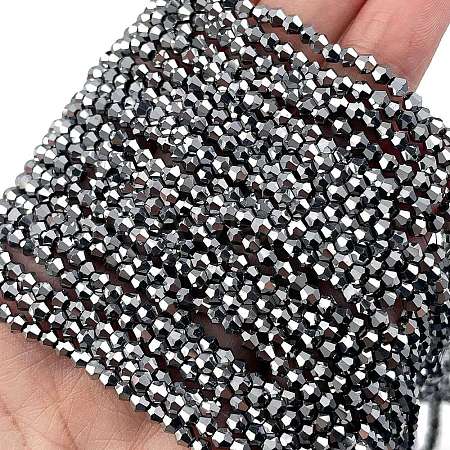 Transparent Electroplate Glass Beads Strands EGLA-A039-T2mm-UA05-1