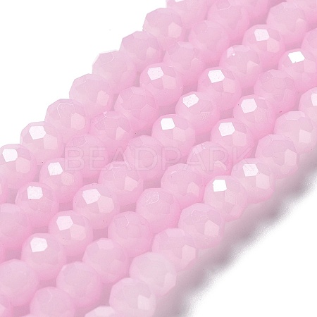 Baking Paint Imitation Jade Glass Bead Strands X-DGLA-A034-J8MM-A26-1