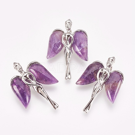 Natural Amethyst Pendants KK-G346-02D-1