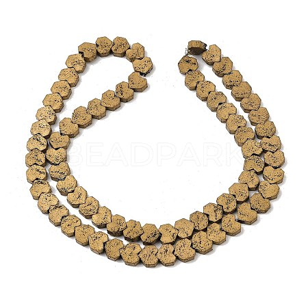 Electroplated Natural Lava Rock Beads Strands G-K388-04B-09-1