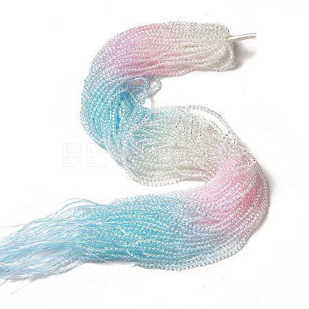 Transparent Gradient Color Glass Beads Strands X-GLAA-H021-01B-27-1