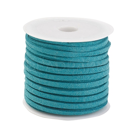 3x1.5mm Teal Flat Faux Suede Cord X-LW-R003-61-1