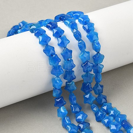 Dyed Natural Malaysia Jade Star Beads Strands G-Z080-A01-01-1