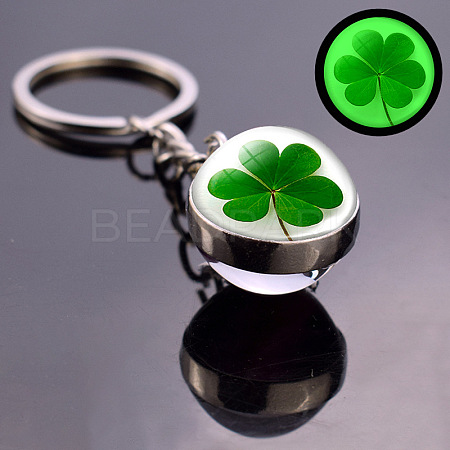 Luminous Alloy Glass Keychain CLOV-PW0001-077A-1