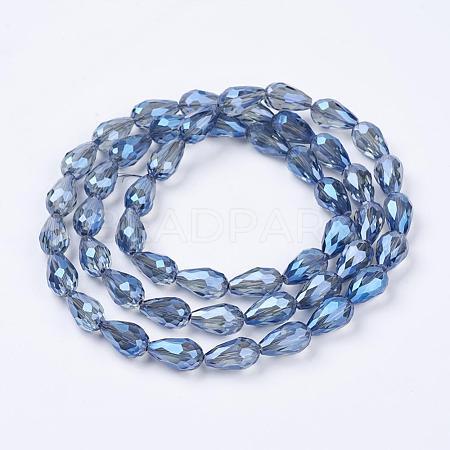 Electroplate Glass Beads Strands EGLA-D015-15x10mm-32-1