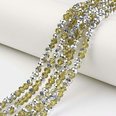 Electroplate Transparent Glass Beads Strands EGLA-A034-T6mm-M04-1