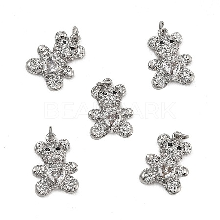SHEGRACE Brass Micro Pave Clear Cubic Zirconia Pendants XGRQ4N183-738P-1