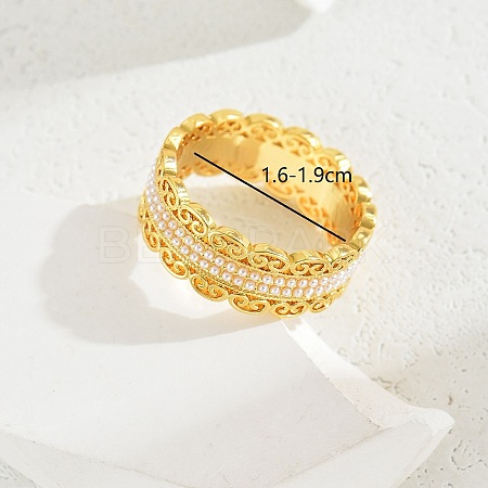 Unique Copper and Pearl Cloud Ring - Fashionable and Versatile Gift. AK7604-1-1