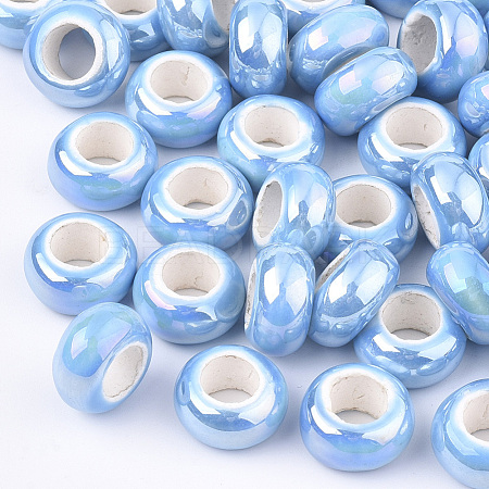 Electroplate Porcelain Beads PORC-T003-01-03-1