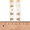 5 Yards Christmas Gold Stamping Polyester Printed Ribbon OCOR-A008-01C-4