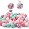 50Pcs 5 Styles Round Silicone Beads SIL-YW0001-22-3