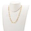 Brass Textured Paperclip Chain Necklaces NJEW-JN03392-4