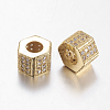 Brass Cubic Zirconia European Beads ZIRC-F001-124G-2