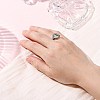 Round Brass Micro Pave Clear Cubic Zirconia Adjustable Ring Settings KK-D378-35P-5
