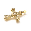 Rack Plating Brass Micro Pave Cubic Zirconia Pendants KK-L226-005G-10-2