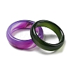 Dyed & Heated Natural Agate Plain Band Rings G-C083-02-2