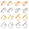 HOBBIESAY 32Pcs 8 Style Brass Clip-on Earring Findings KK-HY0001-04-1