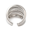Three-layer Brass Open Cuff Rings for Women RJEW-A046-08P-3