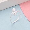 925 Sterling Silver Micro Pave Clear Cubic Zirconia Open Cuff Rings for Women STER-N016-140S-1