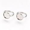 Adjustable 304 Stainless Steel Finger Rings Components STAS-L193-P-12mm-1