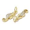 Brass Micro Pave Cubic Zirconia Pendants X-KK-Q775-04G-2